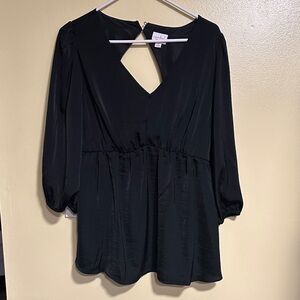 Isabel Maternity by Ingrid & Isabel Black V-Neck Blouse